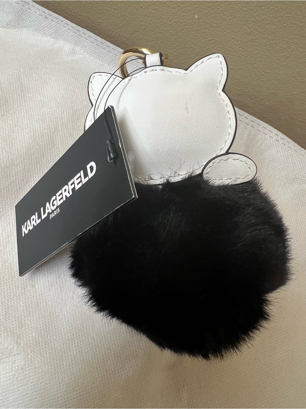 Karl Lagerfeld Pom-Pom Cat Keychain / Bagcharm NWT - Picture 3 of 4